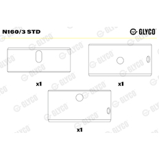Ložisko vačkového hřídele GLYCO N160/3 STD