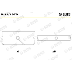 Ložisko vačkového hřídele GLYCO N172/7 STD