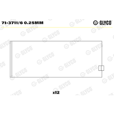 Ojniční ložisko GLYCO 71-3711/6 0.25MM