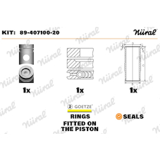 Opravná sada, píst/vložka válce NÜRAL 89-407100-20