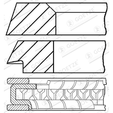 Sada pístních kroužků GOETZE ENGINE 08-390205-00