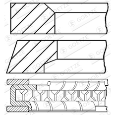 Sada pístních kroužků GOETZE ENGINE 08-433700-00