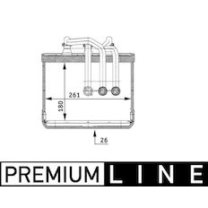 Výměník tepla, vnitřní vytápění MAHLE ORIGINAL AH 80 000P